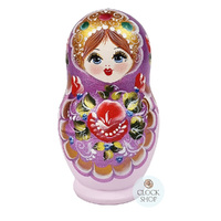 Floral Russian Dolls- Purple & Pink Matte 11cm (Set Of 5) image