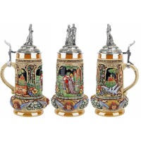 Medieval Wedding Beer Stein With Pewter Bride & Groom 0.5L By KING image