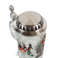 German Flags Glass Beer Mug With Pewter Lid 0.5L By KING image