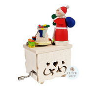 Wooden Hand Crank Christmas Music Box (We Wish You A Merry Christmas) image