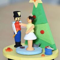 Wooden Hand Crank Christmas Nutcracker Music Box (Dance Of The Sugar Plum Fairy- Tchaikovsky) image