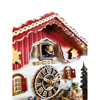 Beer Drinker & Water Wheel LED Battery Chalet Cuckoo Clock 30cm By TRENKLE image