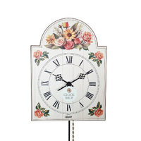 62cm White & Floral Mechanical Shield Wall Clock With Bell Strike By HERMLE image