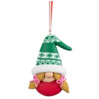 12cm Christmas Figurine In Beanie Hanging Decoration- Assorted Designs image