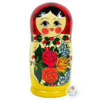 Semenov Russian Dolls- Red Scarf & Yellow Dress 24cm (Set Of 9) image