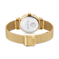 34mm Brick Lane Yellow Gold Womens Watch With Mesh Band & Champagne Dial By VERSACE image