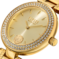 Gift Set- 36mm Brick Lane Crystal Gold Womens Watch With Gold Dial & Bracelet By VERSACE image