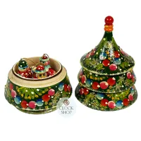 Christmas Russian Dolls- Korobnick Christmas Tree With 3 Hanging Decorations- 16cm image