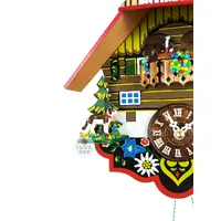 Swiss House Battery Chalet Clock With Dancers & Swinging Doll 19cm By TRENKLE image