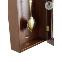 64cm Walnut Battery Chiming Wall Clock With Brass Accents By AMS image