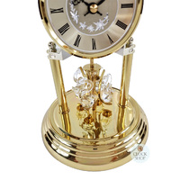 23cm Gold Anniversary Clock With Crystal Swans & Gold Dial By HALLER image