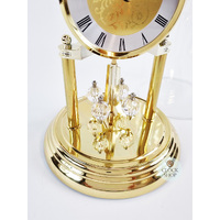 23cm Gold Anniversary Clock With Gold Dial & Crystal Pendulum By HALLER image