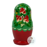 Floral Russian Dolls- Green and Red 10cm (Set Of 5) image