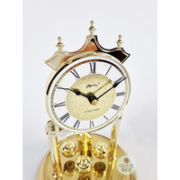 23cm Gold Anniversary Clock With Floral Dial & Westminster Chime By HALLER image