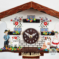 Heidi House Battery Chalet Clock With Swinging Doll 12cm By TRENKLE image