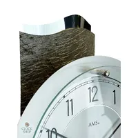 66cm Grey And Silver Pendulum Wall Clock With Silver Dial By AMS image