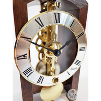 18cm Walnut Mechanical Skeleton Table Clock By HERMLE (Small Scratch) image