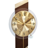 69cm Brown & Gold Pendulum Wall Clock With Round Dial By AMS image