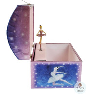 Blue & Purple Ballerina Musical Jewellery Chest With Dancing Ballerinas (Tchaikovsky- Swan Lake) (SMALL MARK) image