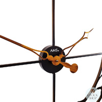 60cm Copper Look Round Wall Clock With Large Numbers By AMS  image