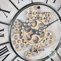 46.5cm Grant Grey Moving Gear Wall Clock By COUNTRYFIELD image