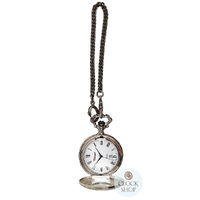 48mm Rhodium Unisex Pocket Watch With Open Dial & Swirl By CLASSIQUE (Roman) image