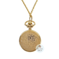 25mm Gold Womens Pendant Watch With Floral Engraving By CLASSIQUE (Arabic) image