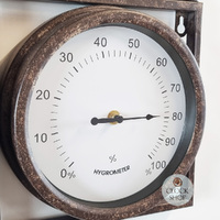66cm Wrought Iron Weather Station With Thermometer, Quartz Clock & Hygrometer By AMS image
