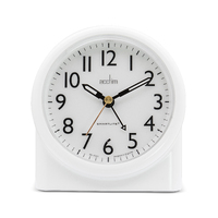 12cm Blake White Smartlite Silent Analogue Alarm Clock By ACCTIM image