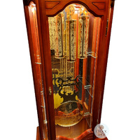 207cm American Cherry Grandfather Clock With Calendar Dial & Shelves By SCHNEIDER image