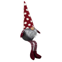 45cm Gnome Shelf Sitter with Stripey Legs & Spotty Hat- Assorted Colours image
