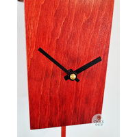 Red Bird House Battery Modern Cuckoo Clock 29cm By ENGSTLER image