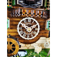 Farmer & Sheep Battery Chalet Cuckoo Clock 30cm By ENGSTLER image