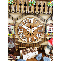 Wood Sawer & Dancers 8 Day Mechanical Chalet Cuckoo Clock 38cm By HEKAS image