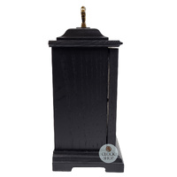 33cm Black Mechanical Mantel Clock With Westminster Chime & Vintage Floral Dial By HERMLE image