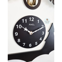 34cm Black & White Modern Battery Chalet Cuckoo Clock By AMS image