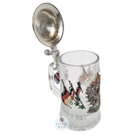 German Flags Glass Beer Mug With Pewter Lid 0.5L By KING image