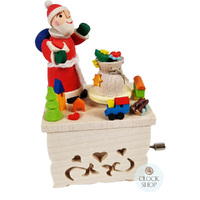 Wooden Hand Crank Christmas Music Box (We Wish You A Merry Christmas) image