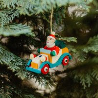 8cm Santa In Vintage Car Hanging Decoration image