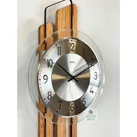 66cm Oak Pendulum Wall Clock With Silver Dial By AMS image