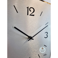 42cm Silver & Black Modern Wall Clock By AMS image