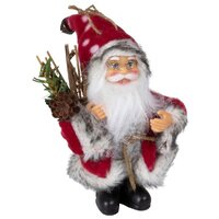 18cm Red & Grey Santa Hanging Decoration- Assorted Designs image