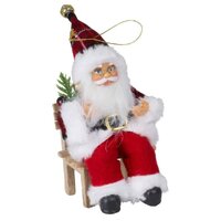 18cm Red & White Santa Hanging Decoration- Assorted Designs image