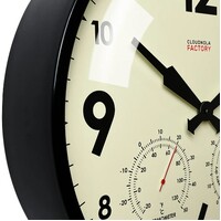 45cm Factory Collection Black Outdoor Silent Wall Clock By CLOUDNOLA image