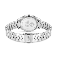 Gift Set- 34mm Mount Pleasant Silver Womens Watch With Silver Dial & Bracelet By VERSACE image