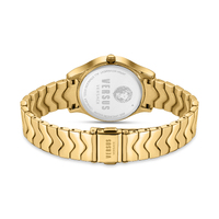 Gift Set- 34mm Mount Pleasant Gold Womens Watch With White Dial & Bracelet By VERSACE image