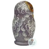 Floral Russian Dolls- Lilac & White Matte Finish 16cm (Set Of 5) image