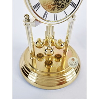 23cm Gold Anniversary Clock With Floral Dial & Westminster Chime By HALLER image