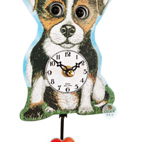 Dog Battery Clock With Moving Eyes 15cm By ENGSTLER image