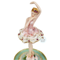 Pink & Green Ballerina Figurine Enamel Music Box (Tchaikovsky- Swan Lake) image